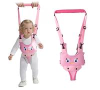 IULONEE Baby Walking Harness Breathable Mesh Handheld Toddler Helper Assistant Child Walker Help Standing Up and Walking Belt Learning Helper Infant Safety Harness for 7-24 Month Baby (Mesh Pink)