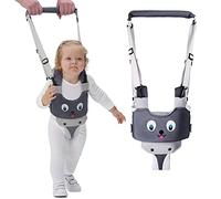 IULONEE Baby Walking Harness Handle Adjustable Toddler Walking Assistant Child Hand Held Standing Up and Walking Learning Helper Infant Walking Belt Reins Kids Safety Harness 7-24 Month (Grey)