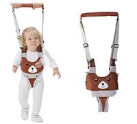 IULONEE Baby Walking Harness Mesh Handheld Toddler Helper Assistant Adjustable Child Walker Help Standing Up and Walking Belt Learning Helper Infant Safety Harness for 7-24 Month Baby (Mesh Brown)