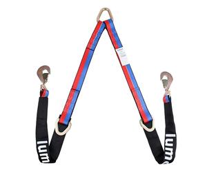 Iumcin V Bridle Tow Strap with Hooks,Heavy Duty Vehicle Recovery Strap for Towing and Traction，Sleeve，D Ring Middle，for UTV ATV Truck Car Tractor SUV (2''×4')