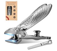 IUMIUN Powder Steel Sharp Nail Clippers Gift for Seniors Thick Nails, Extra Wide 17mm Curved Blade Large Toenail Clippers, Heavy Duty Nail Cutter with Nail File for Elderly, Men & Women (Grey)