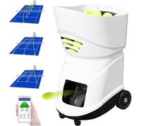 iumLeap Portable Tennis Ball Tosser, Tennis Automatic Serve Machine Trainer, 6 to 8 Hr Runtime Hours Play, Up to 150 Balls Capacity, for Tennis Training