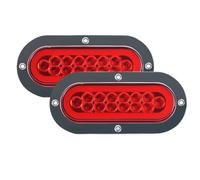 IUNBTFG 3rd Brake Light Stop Lamp 2Pcs 6.3" Inch Oval Truck Trailer Tail Stop Brake Light Taillight Running Red Signal Lights Sealed Flush Mount Lorry For Pickup