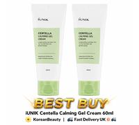 iUNIK Centella Calming Gel Cream 60ml x2 | Korean Skincare Moisturiser Soothing