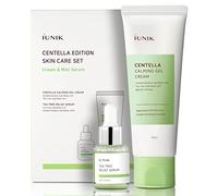 IUNIK Centella Edition Skincare Set Cosmetic Set (iUNIK Centella Calming Gel Cream Soothing Cream 60 ml + iUNIK Tea Tree Miniature Serum - Cuddly Serum for Problematic Pots 15 ml)