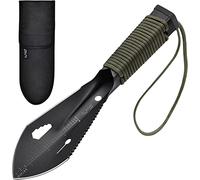 iunio Hiking Trowel, Camping, Backpacking, Portable Shovel, Multitool, Ultralight Camp Tool, with Carrying Pouch, for Gardening, Outdoor, Survival (Black)