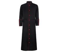 iunoket Men's Cassock Robe Priest Pastor Robes Vestments Minister Outfit Clergy Pulpit Clothing Preacher Christian Costume, Style-1, M