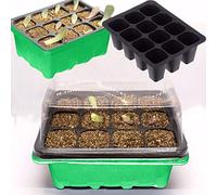 IUNSER Seed Trays 12 Cells Hole PlantBedding Germination Trays with Lids Propagators for PlantsThicken Propagation Station Seed Box (As the picture, One Size)