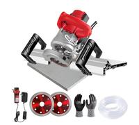 IUokLU 1200w Electric Tile Bevel Cutter - 43° Professional Tile Beveling Cutter with Dust - Clean Water Equipment, 2 Diamond Blades&Water Pump (A)