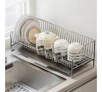 IUokLU 304 Stainless Steel Dish Rack Kitchen CountertopOver Sink Drying Shelfand Rust-Resistant Dish Drainer Space-Saving Design for Kitchen Use（Original Color 304 Steel-A）