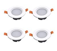 IUokLU 4 Pack Aluminum Downlights Recessed Lighting Meeting Room Eye Protection Disc Light Hotel Lobby Low Energy Consumption Canister Lights LED Can Lights,White Light-3W