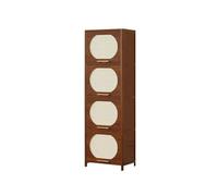 IUokLU Accent Cabinet Narrow-framed 4-tier Rattan Sideboard Corner Bookshelf Floor-standing Storage for Living Room Bookshelves Buffet Cabinet