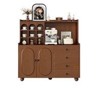 IUokLU Accent Cabinet Walnut solid wood dining sideboard against the wall integrated living room tea storage cabinet Buffet Cabinet