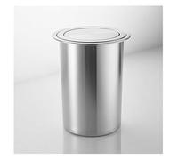 IUokLU Built in Countertop Trash Can,Flap Lid Bin,Round Kitchen With,Embedded Stainless Steel Bin,Recessed Garbage Cover（Silver）