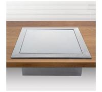IUokLU Countertop Waste Chute Built-in Trash Can,Stainless Steel Garbage Bucket Save Space,Kitchen Cabinet Inserted Trash Chute Embedded Swing Lid Trash Can（Silvery-Single lid）