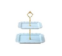 IUokLU Cupcake Stand Three-Tier Cake Stand Three-Dimensional Relief Fruit Plate, Home Creative Modern Afternoon Tea Tableware, Double-Layer Candy and Snack Rack Dessert Display Plate (C)