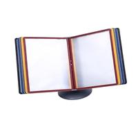 IUokLU Desk Reference Organizer - Adjustable Desk Flip File Holder, 10 Page Double-Sided Panels, Wall Reference Organizer, Desktop Countertop Bookshelf, for Office Display and Storage A4 Documents
