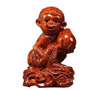 IUokLU Desktop Decorations Wooden Carving Monkey Solid Wood Carving Animal Ornaments Home Living Room Decoration Mahogany Crafts Sculpture Figurines (7.87in)