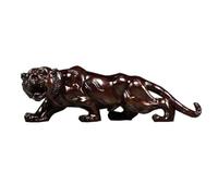IUokLU Desktop Decorations Wooden Carving Tiger Chinese Ornaments Solid Wood Home Feng Shui Tiger Office Animal Decorations Sculpture Figurines (15.74in)