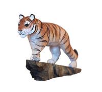 IUokLU Fengshui Lucky Ornament Decor Natural Wood Carving Animal Statue Twelve Zodiac Tiger Sculpture Creative Home Decoration Crafts Opening Gift for Fortune Wealth