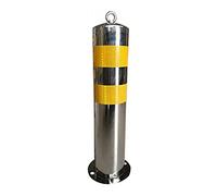 IUokLU Fold Down Security Post Stainless Steel Warning Post, Movable Road Stake, Mobile Stake 50cm Fixed, Suitable for Parking Spaces, Roads, Communities (A)
