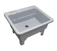 IUokLU Free Standing Laundry Tub Utility Sink Wash Basin Portable Floor Standing Vanity Commercial Freestanding Wash Station For Garages Basements Restaurant,Black-65 * 56 * 39cm