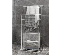 IUokLU Freestanding Towel Rail, Freestanding Towel Rack, Metal Hotel Organizers That Can Be Placed In The Living Room, Bathroom, Bedroom, And Kitchen To Keep Our Homes More Organized! (Silver)