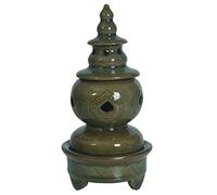 IUokLU Incense Burner Ceramic Incense Burner with Lid, Incense Holder Censer, Porcelain Glaze Censer Holder for Incense Cone/Coil/Sticks, Home Office Teahouse Temple Decor Incense Holder