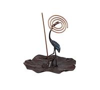 IUokLU Incense Burner Indoor Incense Stick Buddhist Mood Crane and Lotus Leaf Shaped Incense Burner Durable Metal Incense Holder Incense Holder