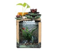 IUokLU Indoor Waterfall Fountain Indoor Zen Scape Flow Desktop Fountain Waterfall with Self-Cleaning Mini Landscape Tabletop cor