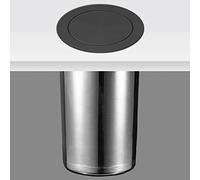 IUokLU Integrated Countertop Trash Can Stainless Steel Hidden Recycling Bin with Swing Lid Kitchen Cabinet Waste Chute Space-Saving Built-in Garbage Container Sl nd Discreet Design（black）