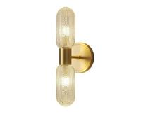 IUokLU Modern American Style G9 Brass Wall Sconce with Creative Glass Lampshade Gold Finish Wall Light for Bedroom Living Room and Hallway,