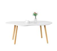 IUokLU Modern Cloud-Shaped Coffee Table, Minimalist Mid-Century Design, White Wooden Accent Table for Living Room & Office, Stylish Low Table for Home Decor