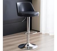 IUokLU Modern Grey Leather Adjustable Swivel Barstools for Kitchen IslandStylish Counter Height Breakfast Chairs with Backrest & FootrestArmless Design for Home Bar