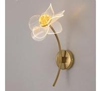 IUokLU Modern Nordic Flower Wall Sconce Creative Gold Bedroom Light with 3 Color Modes Mid-Century Minimalist Design for Hallway Living Room Stairs and Balcony,One Color-A