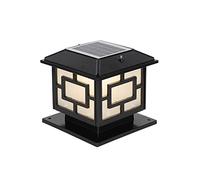 IUokLU Outdoor Rainproof Waterproof Solar Column Headlight Wall Light Doorpost Garden Light Home Vintage Retro Aluminum Glass Stigma Post Porch Patio Pillar Street,Dark-40cm