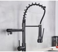 IUokLU Popular Kitchen Spring Sink Faucet Rose Gold Color New Matching Cold Bath Mixer Tap Modern Free Rotation Pull Down Spout,ORB Gold A (Matte Black A1)