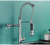 IUokLU Popular Kitchen Spring Sink Faucet Rose Gold Color New Matching Cold Bath Mixer Tap Modern Free Rotation Pull Down Spout,ORB Gold A (Chrome A1)