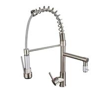 IUokLU Popular Kitchen Spring Sink Faucet Rose Gold Color New Matching Cold Bath Mixer Tap Modern Free Rotation Pull Down Spout,ORB Gold A (Nickel B)