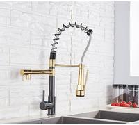 IUokLU Popular Kitchen Spring Sink Faucet Rose Gold Color New Matching Cold Bath Mixer Tap Modern Free Rotation Pull Down Spout,ORB Gold A (ORB Gold A)
