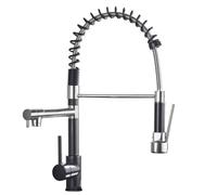 IUokLU Popular Kitchen Spring Sink Faucet Rose Gold Color New Matching Cold Bath Mixer Tap Modern Free Rotation Pull Down Spout,ORB Gold A (ORB Chrome B)