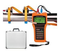 IUokLU Portable Handheld Flow Meter,Digital Liquid Flow Meter,Clamp On Flow Meter,Operating Temperature-30-90℃,Range Dn15-Dn6000mm,For Copper/Pvc Pipe,medium (Small)
