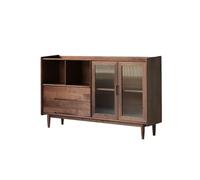 IUokLU Storage Cabinets Japanese Style Black Walnut Multifunctional Storage Cabinet Ash Modern Simple Living Room Entrance Decoration Furniture Bar Cabinet(156x40x88cm)