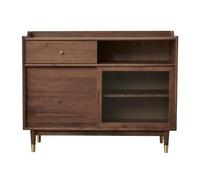 IUokLU Storage Cabinets Nordic Walnut Sideboard With Drawer Storage Cabinet Modern Simple Buffet With Adjustable Partition Bar Cabinet(S:100 * 40 * 95cm)