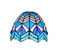 IUokLU Tiffany Shade Replacement 6" Blue Phoenix Tail Stained Glass Lamp Shade Replacement Home Decor Lampshades Accessories Fit for Pendant Light Ceiling Lights Wall lamp Floor Lamps