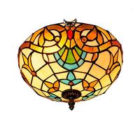 IUokLU Tiffany Style Ceiling Lamp 30cm stained galss Ceiling Lamp Bedroom Restaurant Café Light Baroque Glass Light Fitting Ceiling lights