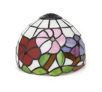 IUokLU Tiffany Style Lamp Shade Replacement 8 Inch Stained Glass Ceiling Light Shade Tricolour Petunia Handcrafted Dome Small Lampshade for Beside Table Lamps Pendant Lights Chandeliers