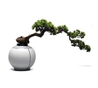 IUokLU Tree Fake Plant Simulation Zen Welcoming Pine Ceramic Ornaments, Artificial Green Plants and Dead Trees Bonsai Ornaments for Tea Room Study Front Desk Potted Tree Artificial