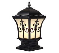 IUokLU Vintage European Courtyard Garden Gate Lights Outdoor Waterproof Wall Lamp Villa Column Head Post Lamp E27 Decoration Illumination Energy Saving Light Porch,Black-S