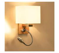 IUokLU Wall Lamp 360° LED Wall Sconce Wooden Glass Shade Wall Light Mini Bedside Reading Spotlight Living Room Bedroom Lantern,